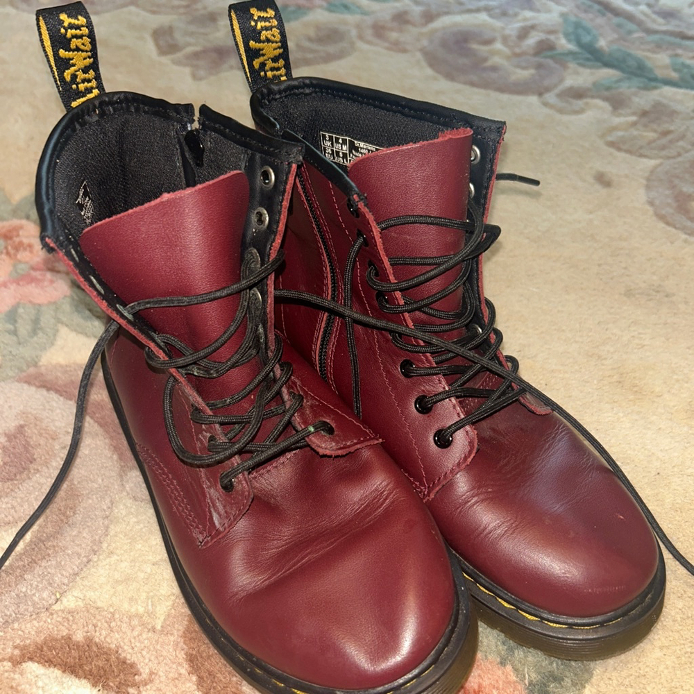 Doc marten boots red size 4
